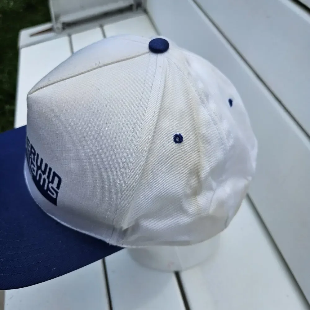 Vintage Y2K Deadstock Sherwin-Williams Paint SnapBack Hat white blue